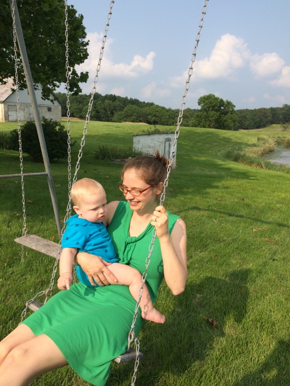 On the swing with Mommy